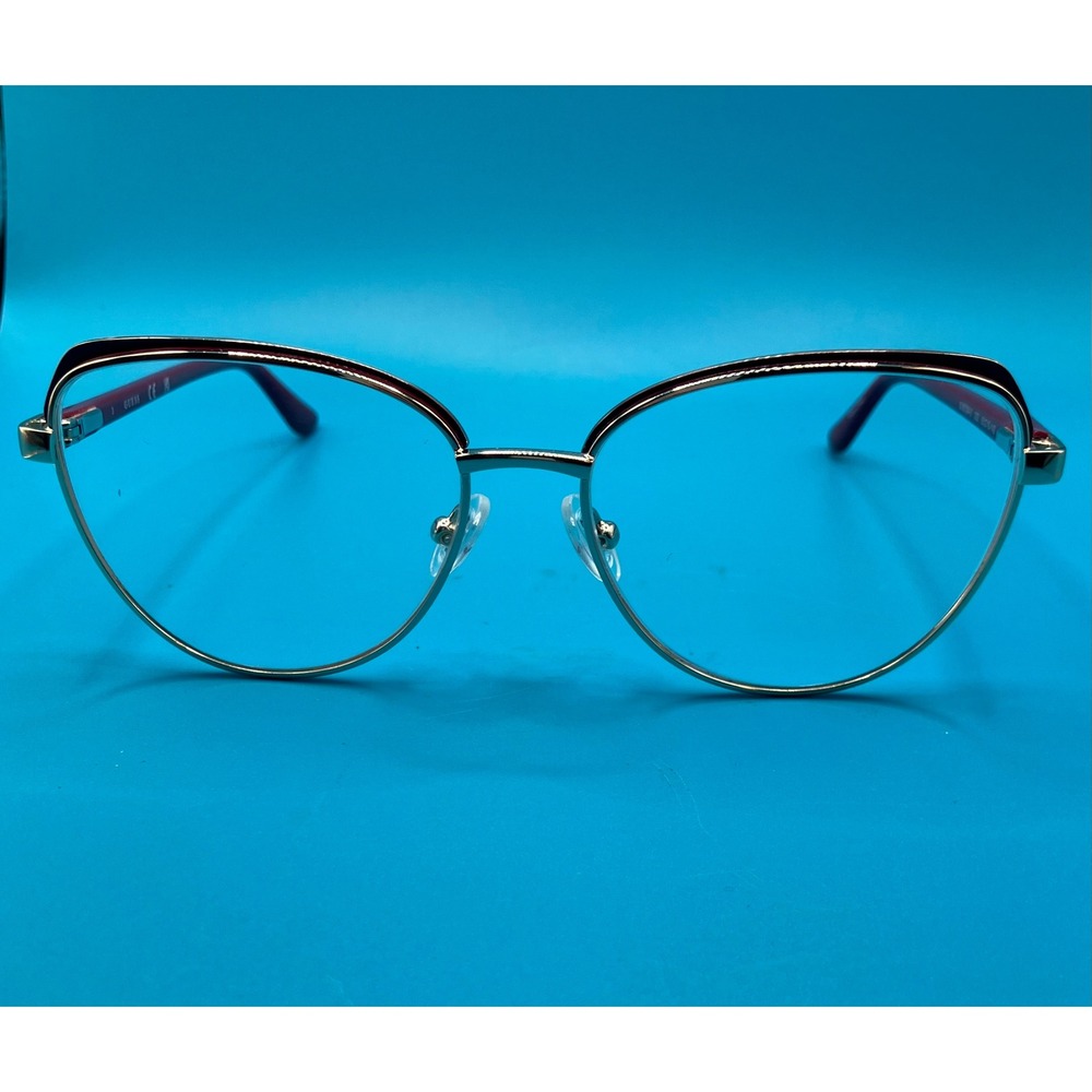 Guess Eyeglass Frames Women 53mm Burgandy Gold Cat Eye GU50334 *Frames Only*